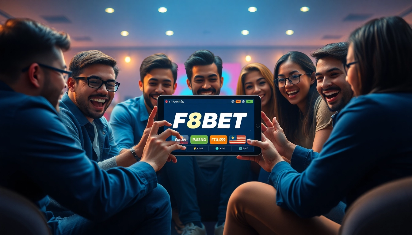 Excited players engaging with the F8BET app at https://f8beta2.support/, showcasing a dynamic online gaming experience.