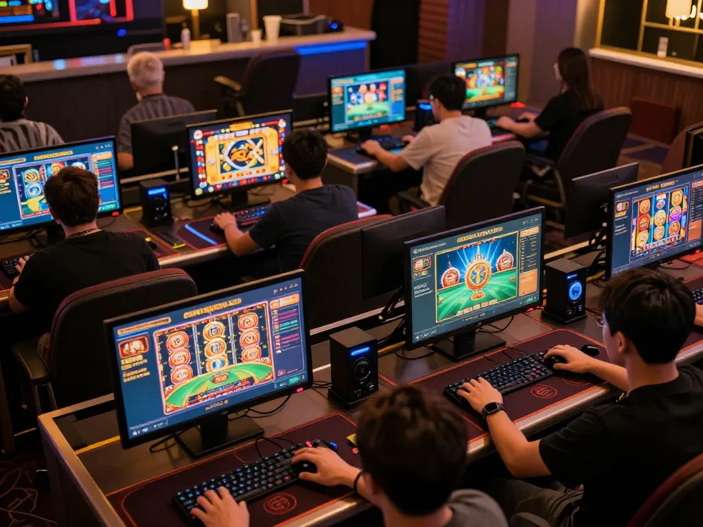 KONG88 users enthusiastically playing online casino games with personalized settings and responsible gambling features