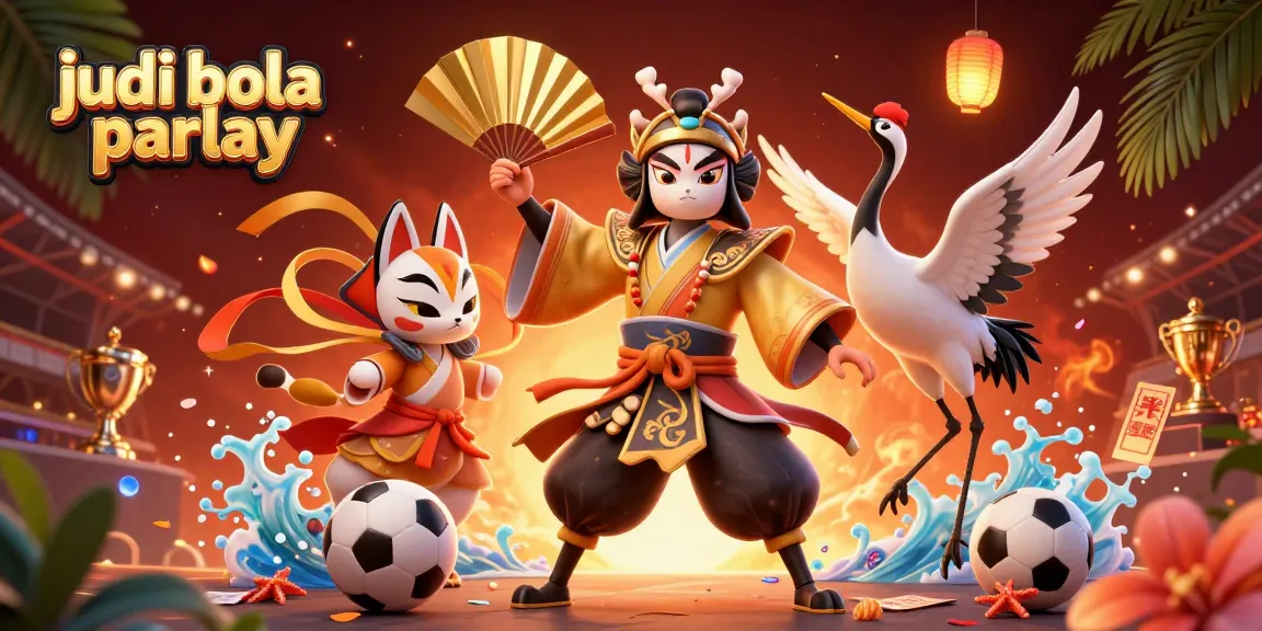 Experience judi bola parlay action in this vibrant, dynamic illustration showcasing sports betting elements.