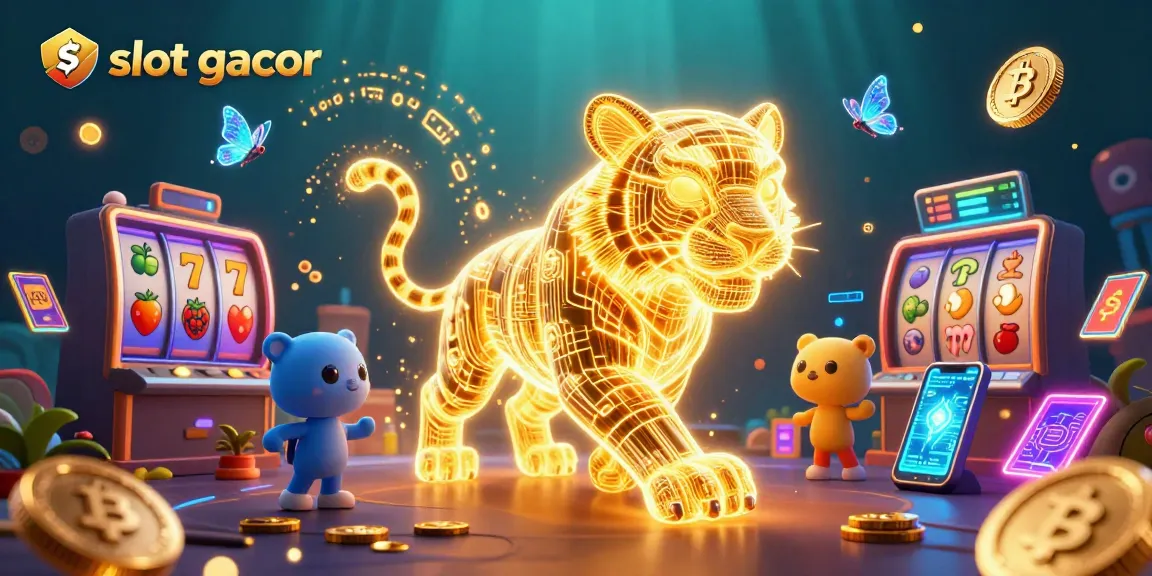 Gali slot gacor dengan kemenangan besar dalam ilustrasi kasino futuristik yang hidup.