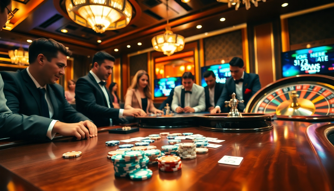 Experience the thrill of keluaran china in a luxurious casino setting filled with poker chips and engaged players.