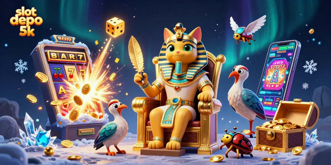 Menangkan jackpot dengan slot depo 5k dan fitur permainan terbaik dalam ilustrasi 3D yang kaya detail.