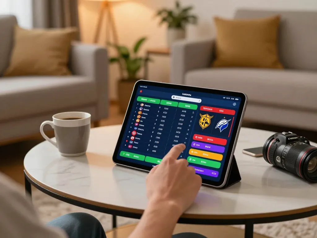 Kebet casino mobile app showing live sports betting odds while engaging users at home.