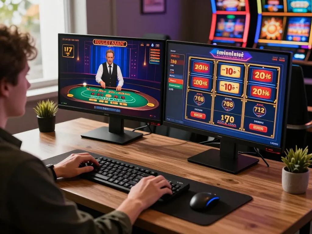 Engaging gameplay at Canadian online casinos with interactive live dealer blackjack and colorful slots