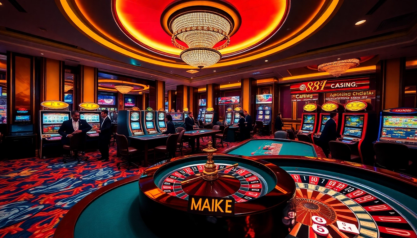 Win big at 88I with vibrant casino games including roulette and slots in a luxurious setting.