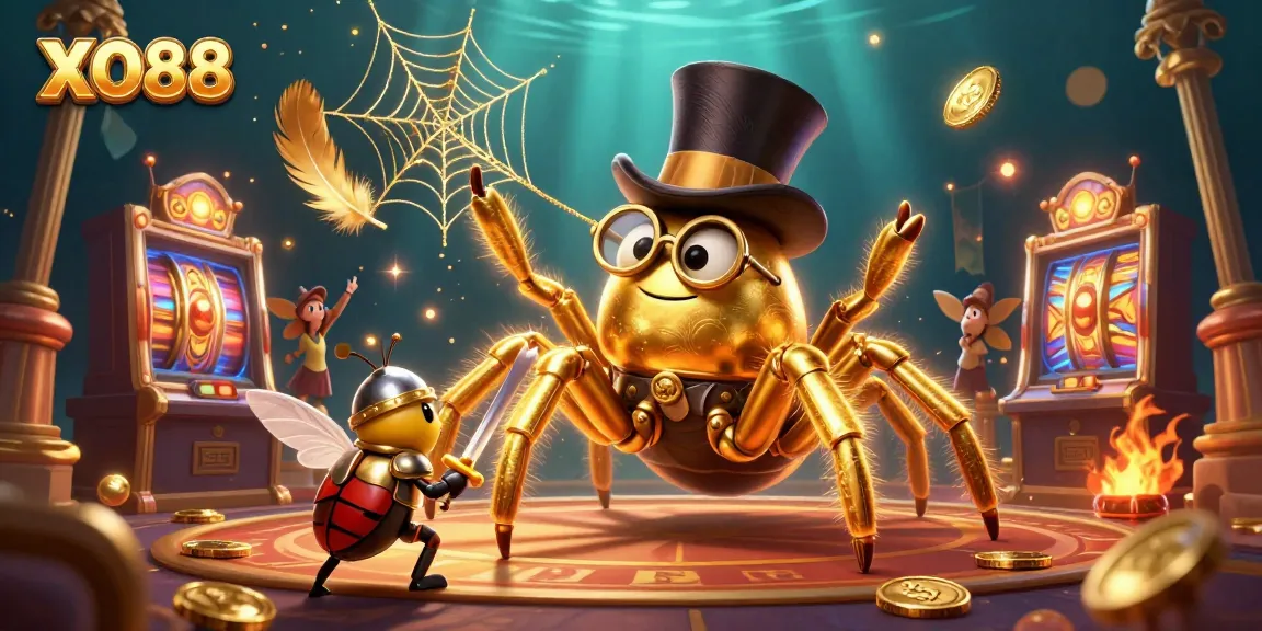 Experience thrilling gaming action with XO88 in a vibrant casino-themed illustration showcasing winning moments.