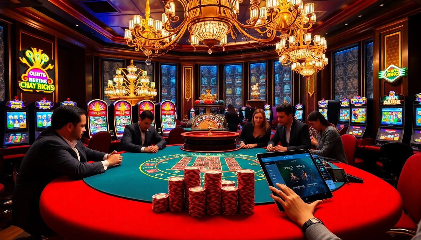 Experience high-stakes gambling excitement at OKKING.COM with luxurious tables and vibrant action.