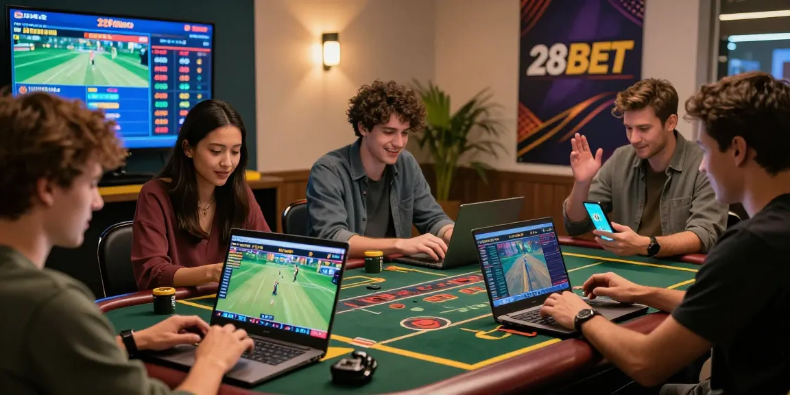 Engaged players enjoying online gaming at https://28bet.mex.com/, showcasing sports betting and casino excitement.