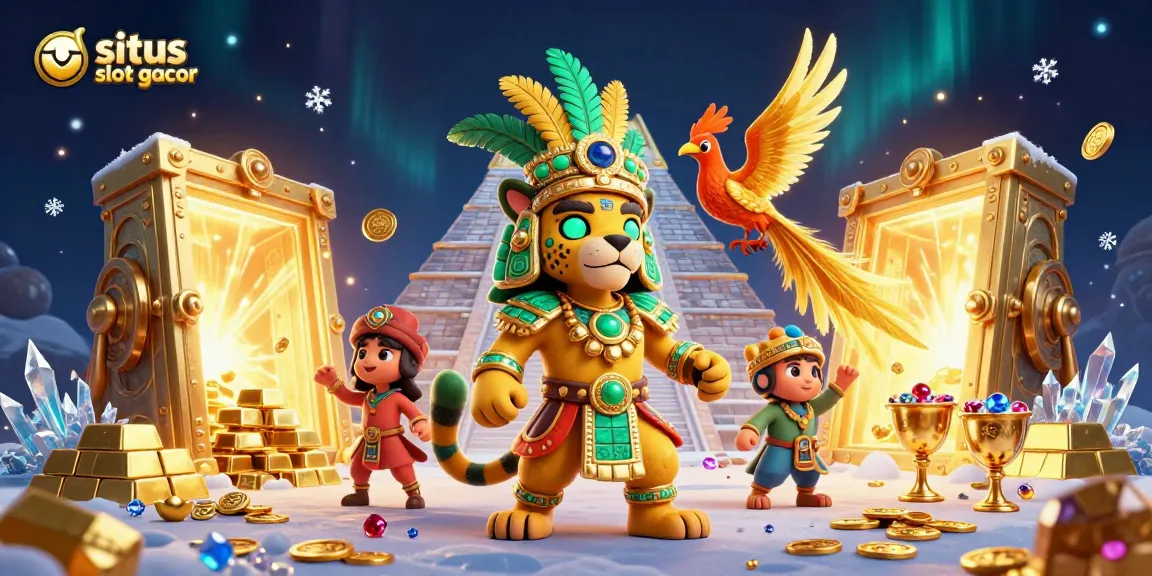 Permainan menguntungkan di situs slot gacor dengan karakter kahuna dalam suasana gemerlap koin emas.