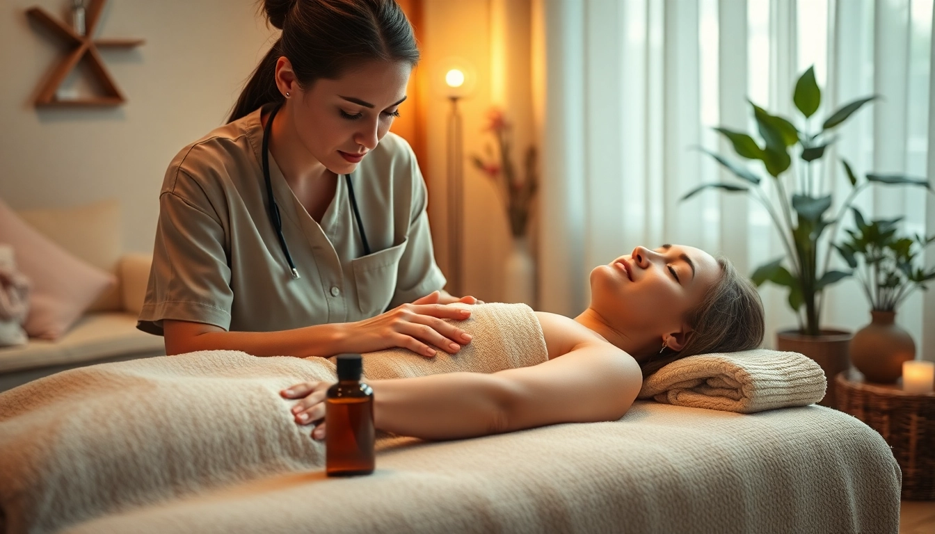 Relaxing 오산출장마사지 in a cozy home setting with a professional therapist.