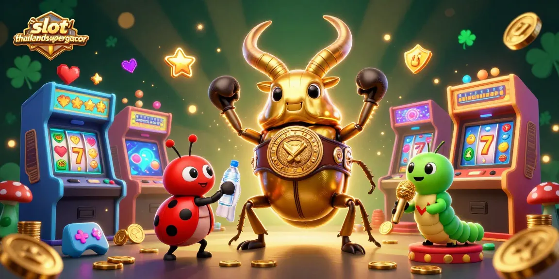 Win big at slotthailandsupergacor with a dazzling 3D illustration showcasing a vibrant gaming atmosphere.