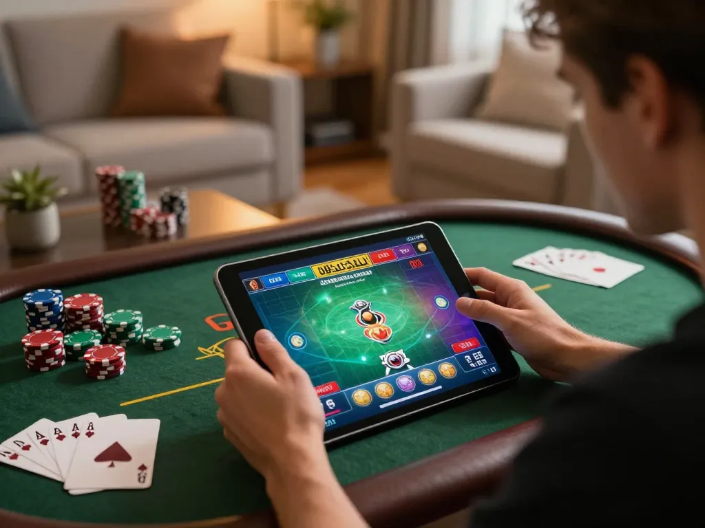 Engaging player tracking data sgp during an online casino session in a cozy home environment.