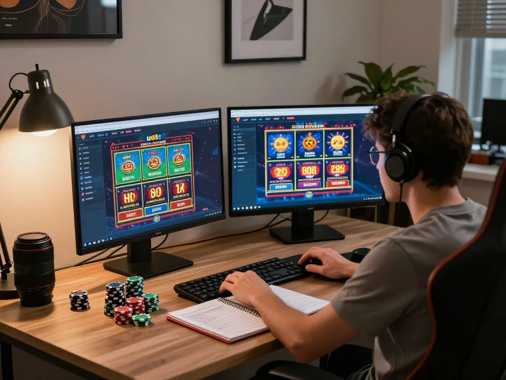 Engaging online gaming setup featuring uu88 platform with vibrant graphics and chips.