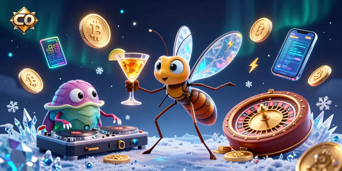 Co get ready to play with vibrant slots in a 3D casino illustration featuring unique characters and elements.