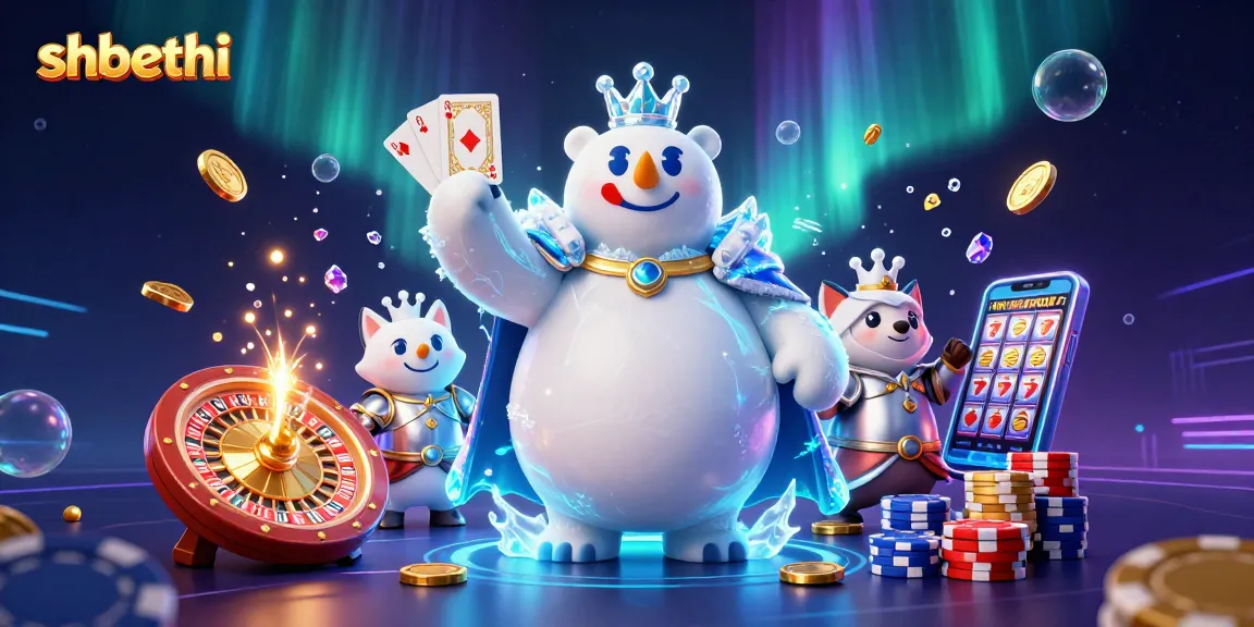 Experience thrilling wins at shbethi with a vibrant 3D casino illustration featuring dynamic game elements.