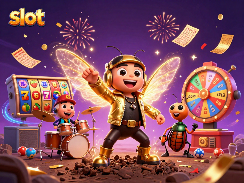 Experience thrilling spins and jackpots at the slot games with engaging characters and vibrant elements.