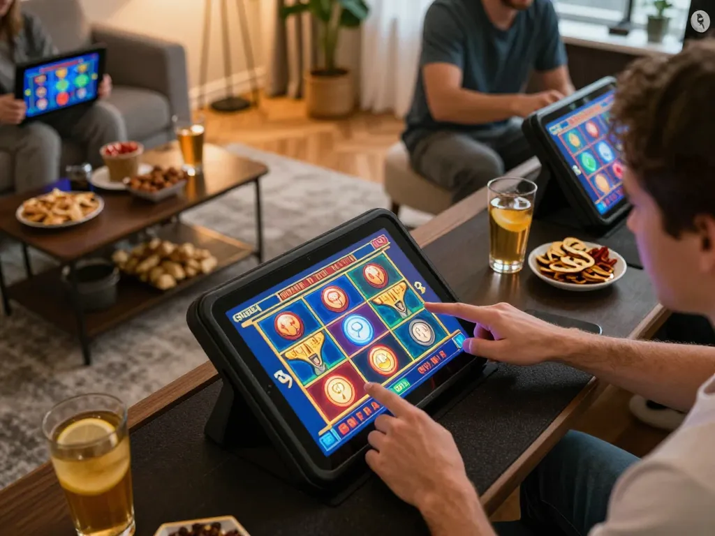 Engaging gameplay on kdslot platform showcasing colorful slots and an inviting home gaming setup