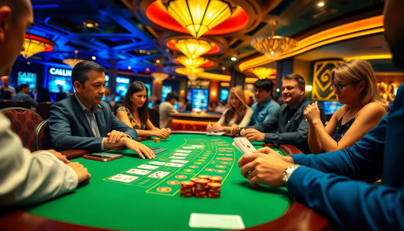 Engaging Baccarat Casino gameplay scene featuring players and a dealer.