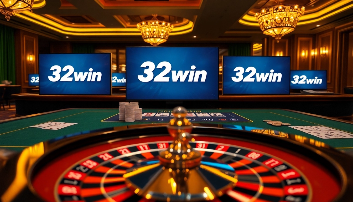 32win betting on an exciting poker game with vibrant chips and cards on the table