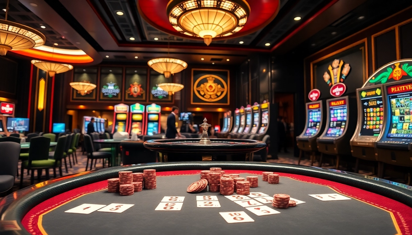 Experience the excitement of gambling with 링크모음 in a luxurious casino atmosphere featuring poker chips and tables.