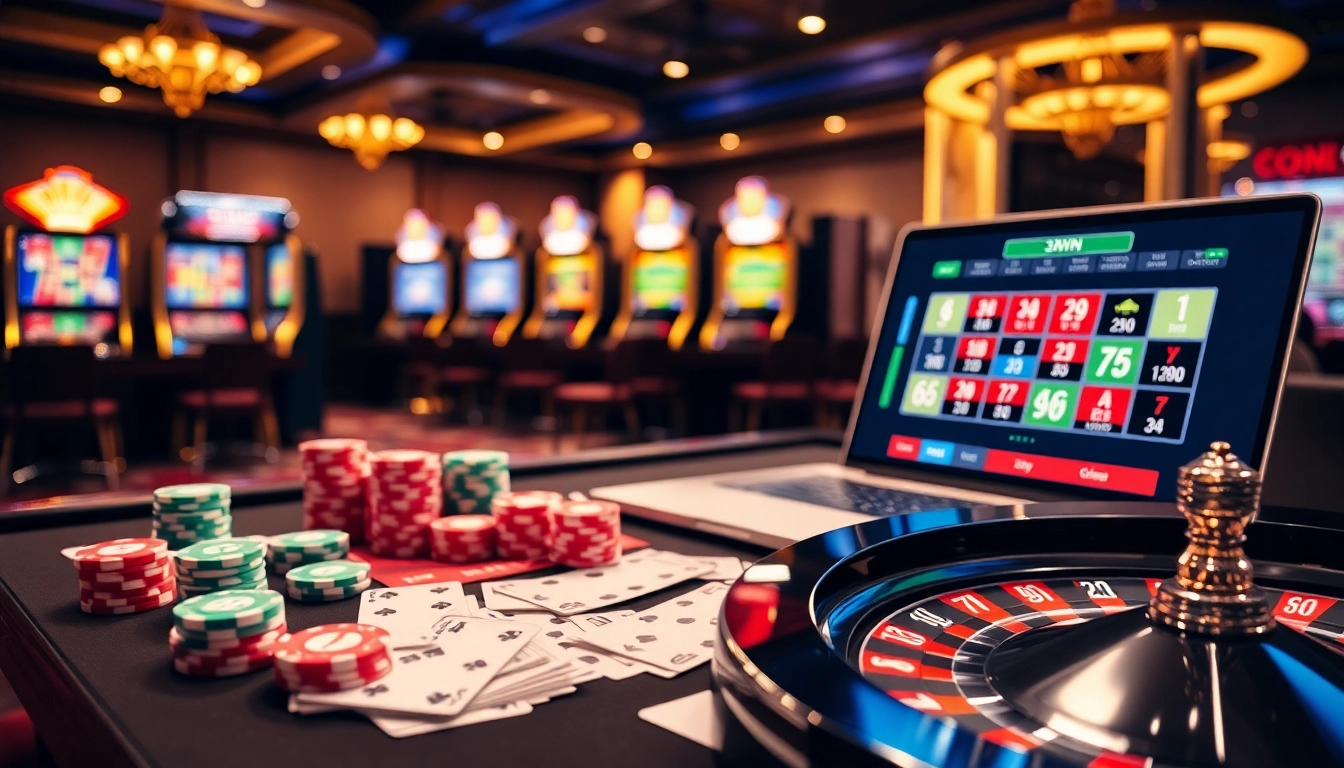 Experience the thrill of gambling at https://32win.capital/ with casino tables and vibrant poker chips.