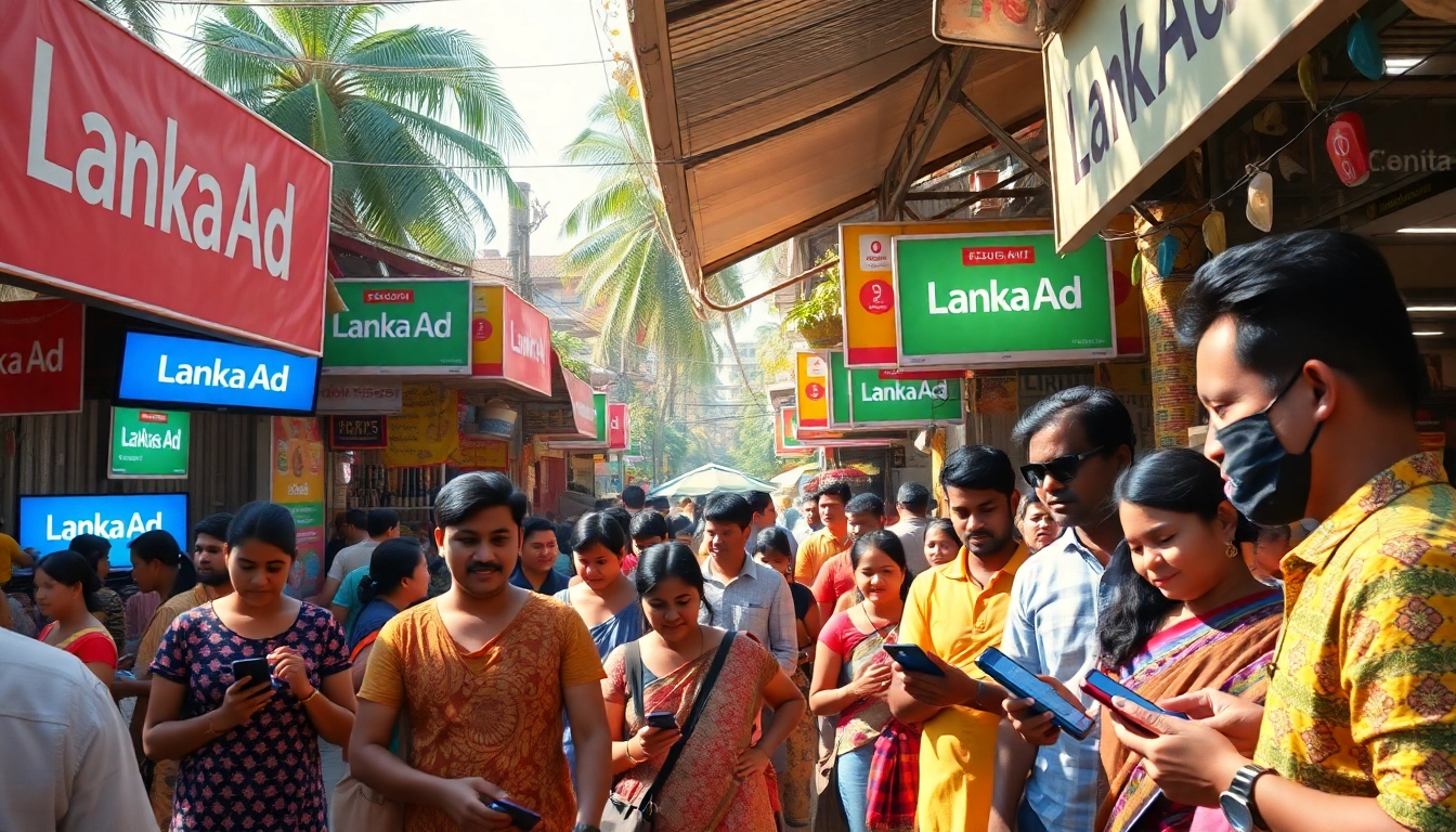 Lanka Ad marketplace scene in Sri Lanka showcasing vibrant interactions and community engagement.