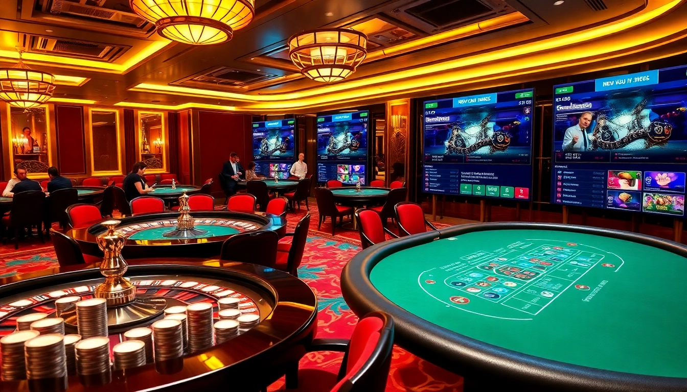 Exciting scene of poker tables and roulette at Nhà Cái BJ888 casino