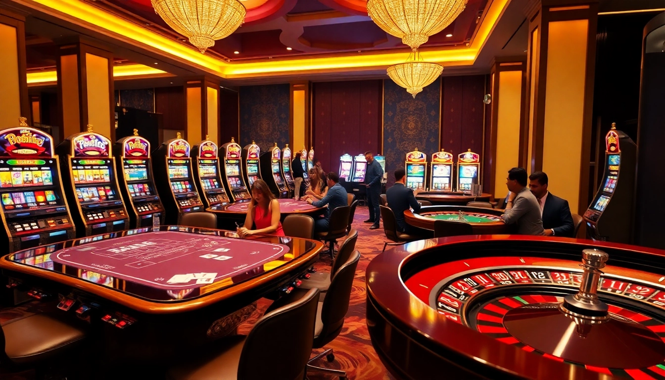 Experience the thrill of Go8 casino games with elegant tables and vibrant slot machines.