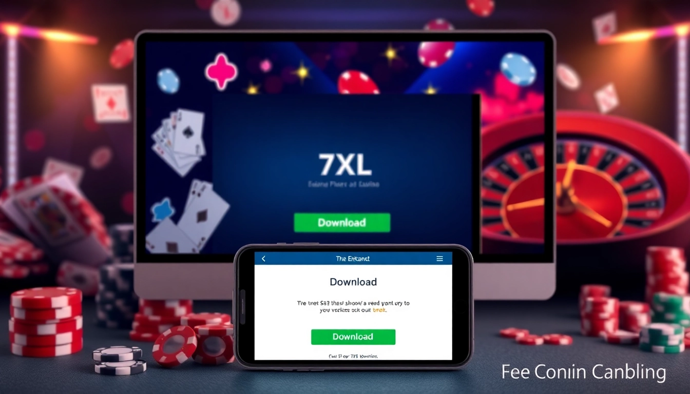 הפעלת שחקנים באמצעות אפשרות הורדת 7XL בקזינו מקוון מעוצב בסגנון אלגנטי המציג שבבי פוקר.