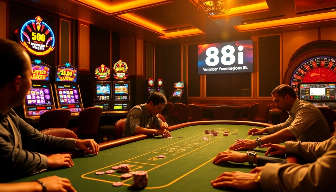 Experience high-stakes gambling at 88i's vibrant online casino with poker and slot machines.