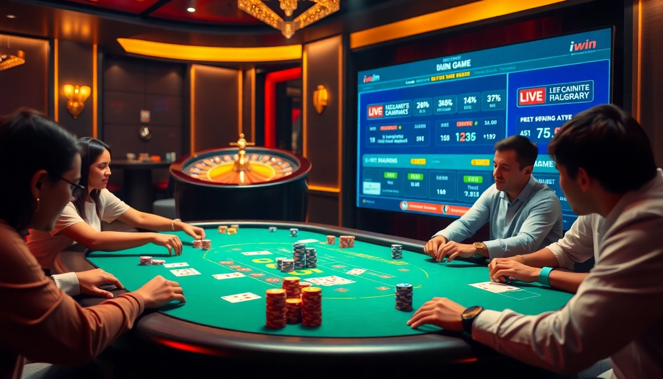 Experience the excitement of iWin casino with vibrant poker games and gambling highlights.