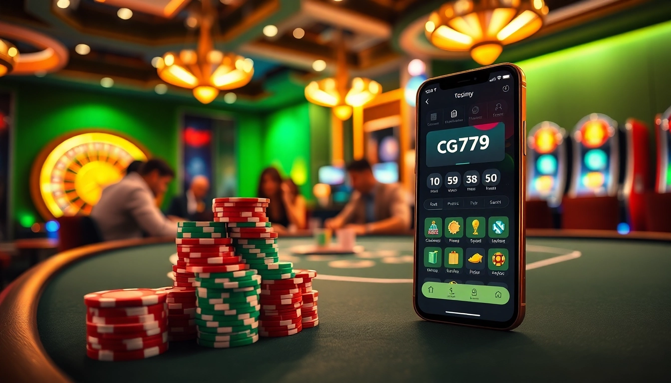 Chơi lớn và thắng cuộc cùng ứng dụng cg79 tại bàn poker sôi động trong một casino sang trọng.