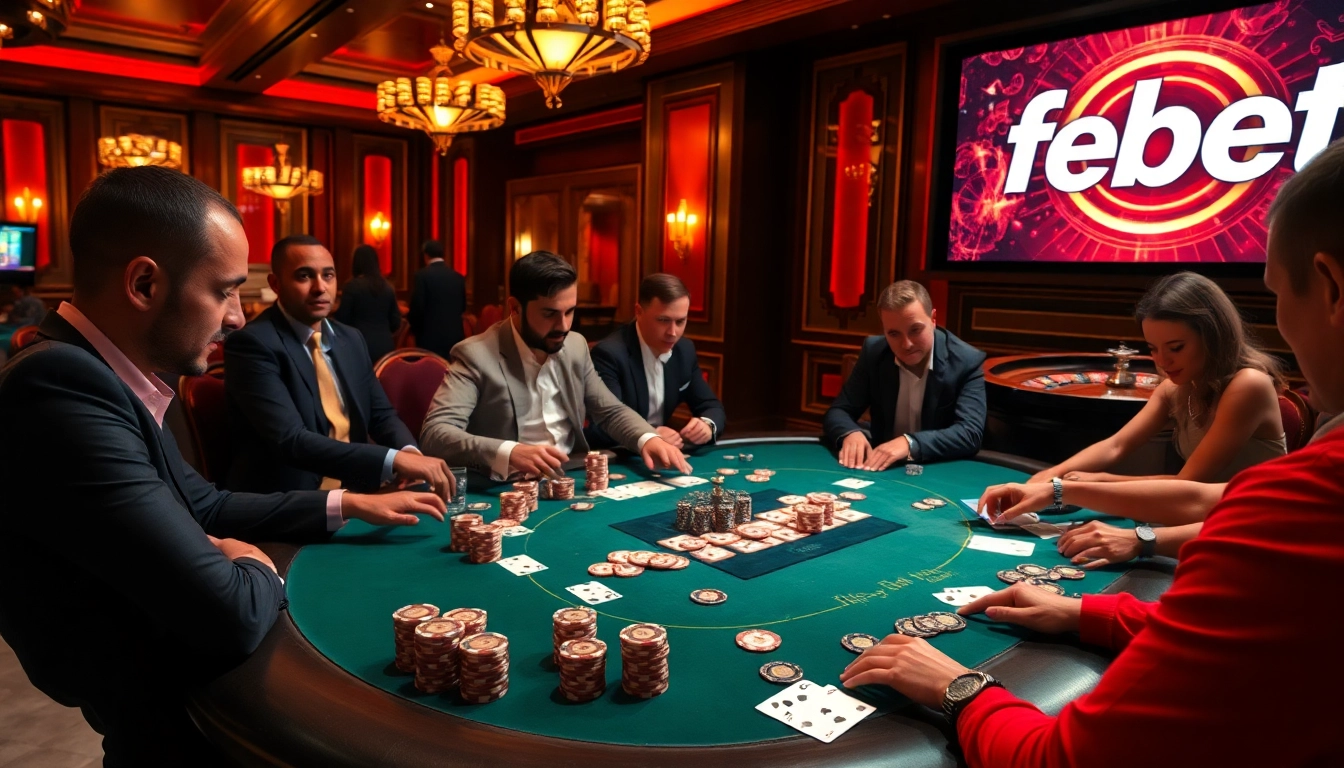 Experience the thrill of winning with febet poker games at this upscale casino table.