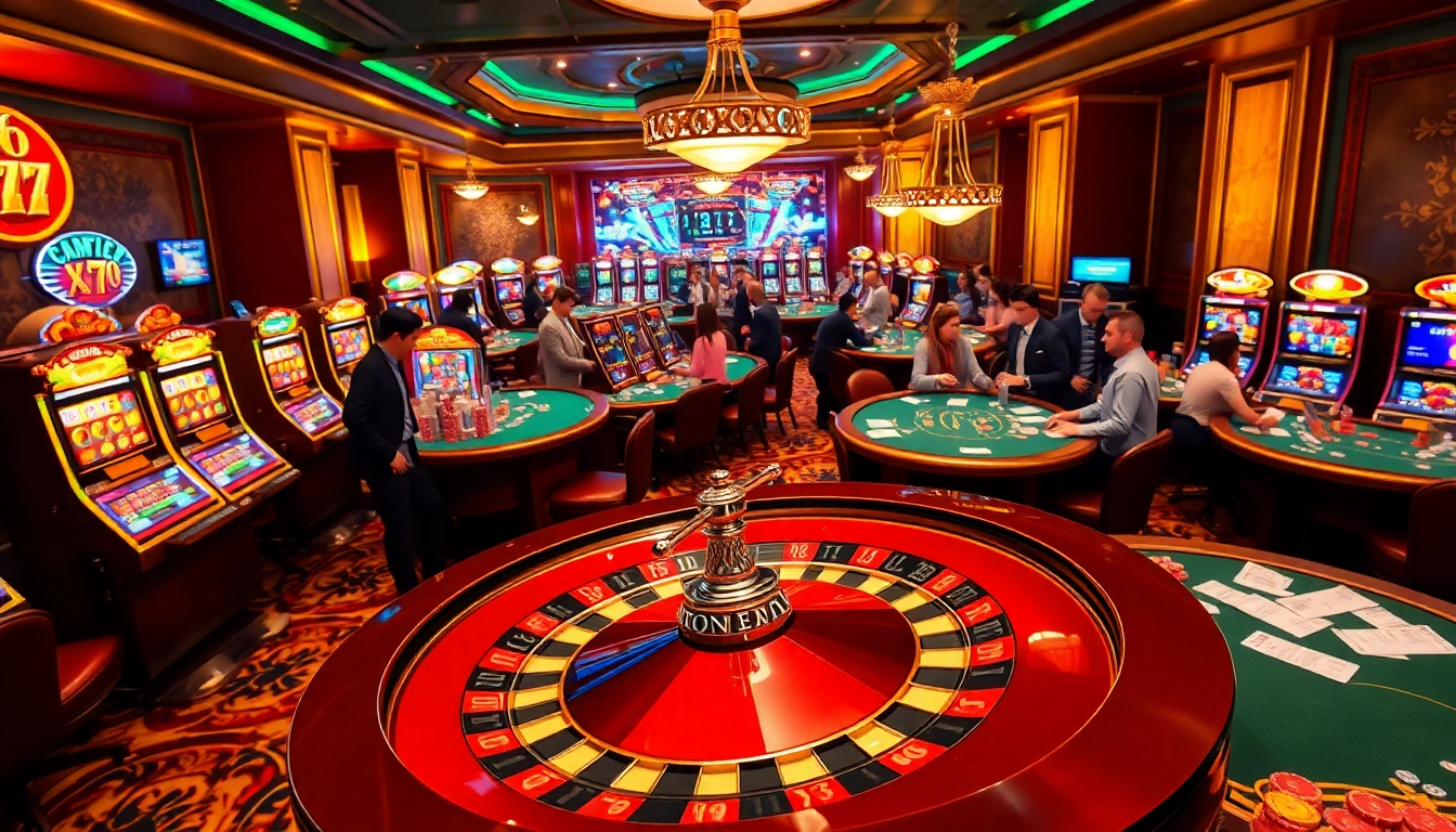 Experience the thrill of playing game vvjl at a luxurious casino with exciting tables and vibrant slot machines.