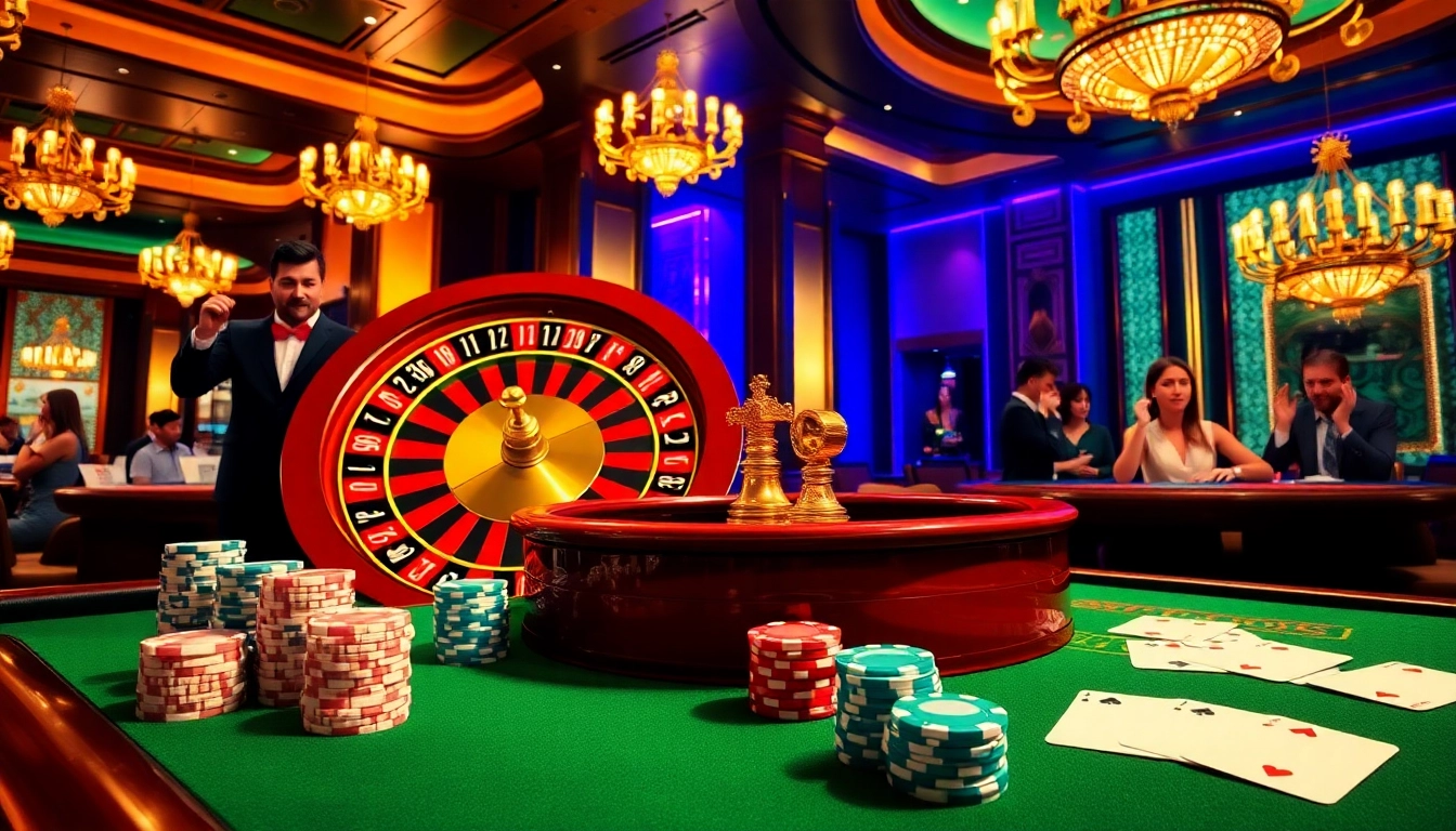 Experience thrilling gaming at https://dn882.pro/ with poker chips and roulette wheels in an elegant casino.