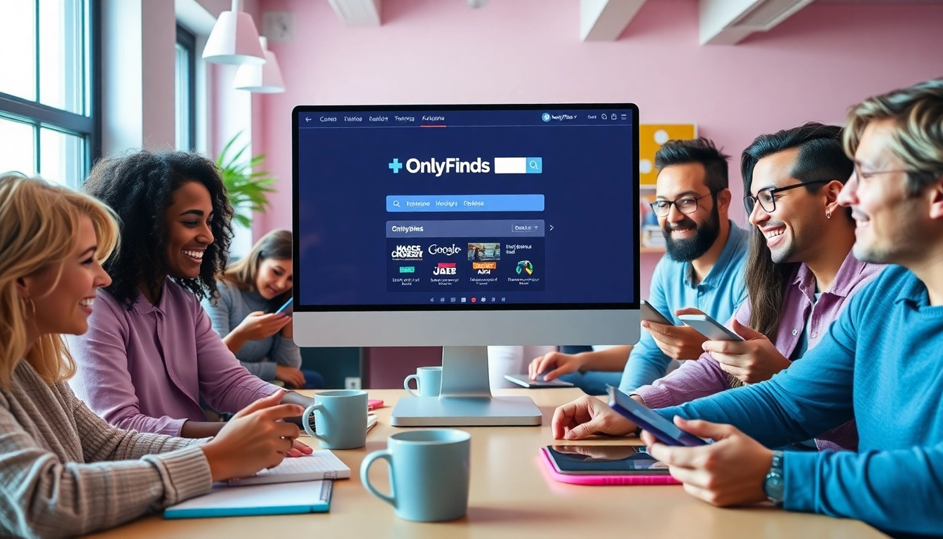 Instant OnlyFans Search results displayed on a computer in a cozy workspace.