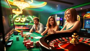 Players engaging with immersive online gambling experiences at the 13win group casino, radiating excitement.