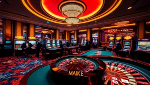 Win big at 88I with vibrant casino games including roulette and slots in a luxurious setting.