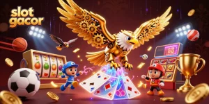 Experience slot gacor adventures with dynamic characters and vibrant casino elements shining through