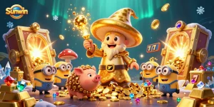 Experience thrilling winnings in the Sunwin online casino with dynamic slot reels and treasures.