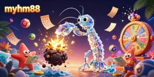 Engage with exciting gameplay at myhm88, featuring a vibrant cosmic scene filled with dynamic lottery elements.